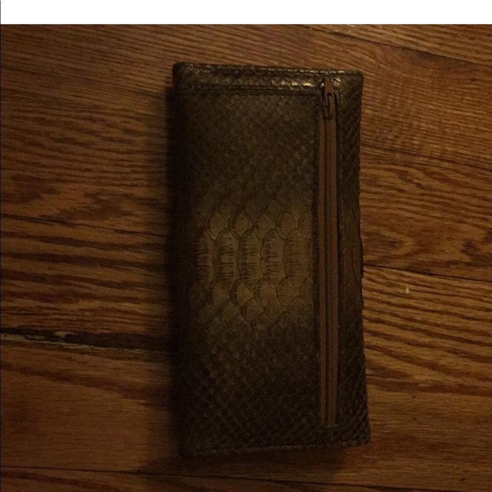 Python Skin Leather Wallet - image 4